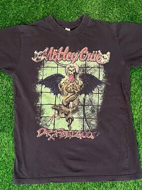Motley Crue Dr Feelgood Men's Small Black T-Shirt Tour Music Rock 80's Concert